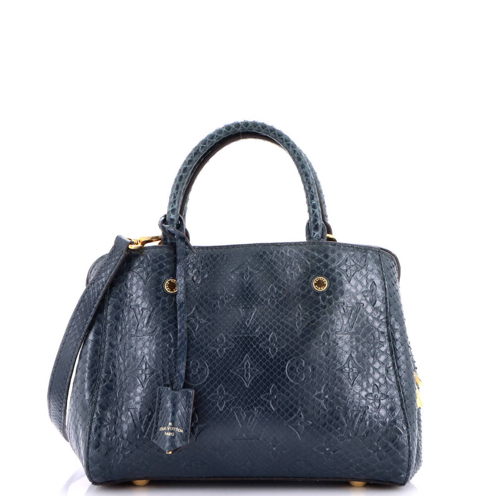 Louis Vuitton BB Montaigne Handbag Monogram Embossed Python